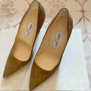 Jimmy Choo Romy Suede Olive Green